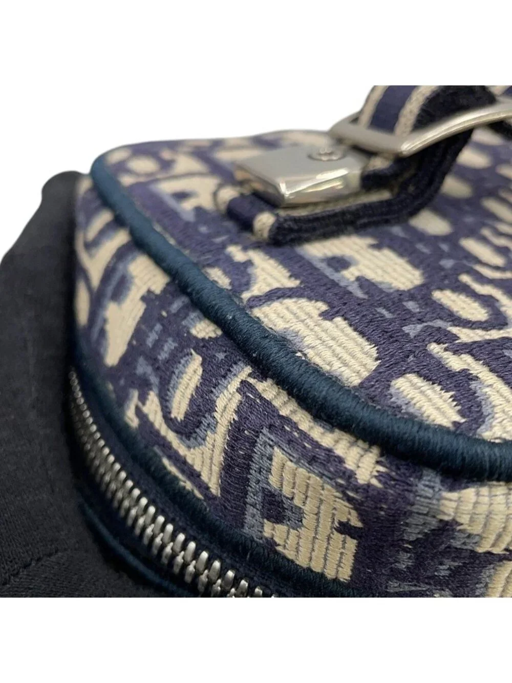 Dior Handbag Oblique Embroidered Travel Vanity Bag Medium Canvas